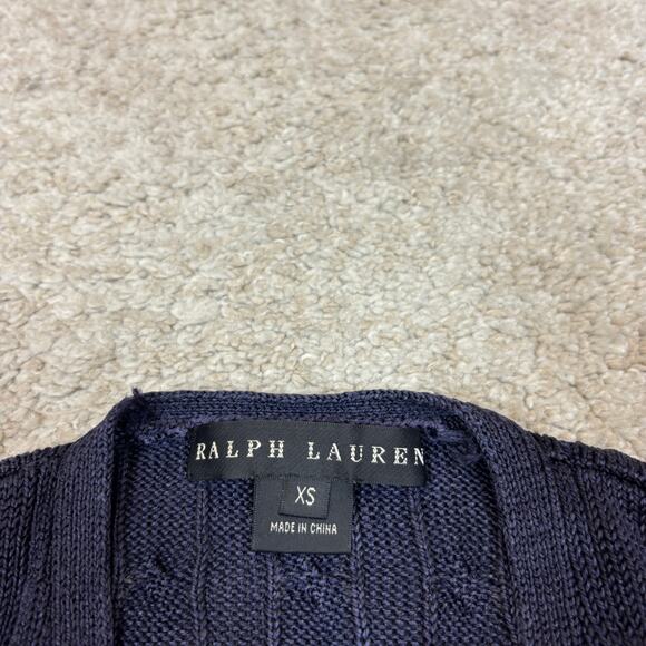Ralph Lauren Black Label Silk Cable Knit Cardigan Women's XS Preppy - Picture 4 of 9